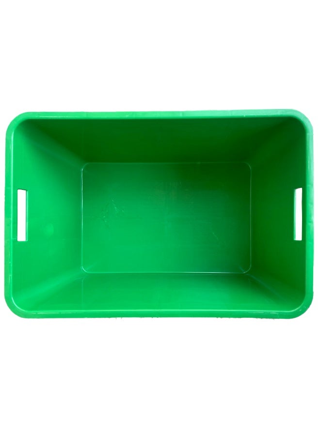 صناعات بلاستيكا ذ.م.م. Plastic Storage Fish/Multipurpose Crate Box 600×400×350 mm 72L Stackable Heavy Duty Reinforced Walls Anti-Slip Base for Home Industrial Commercial Delivery - Green (2pcs) - Image 3